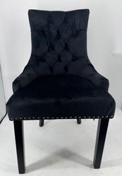 Casa Padrino Luxury Velvet Dining Chair in Black - 55 x 50 x H. 100 cm