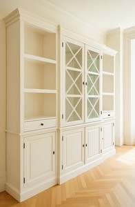 Casa Padrino Armario estilo casa de campo madera maciza blanco 220 cm - Mueble de almacenamiento