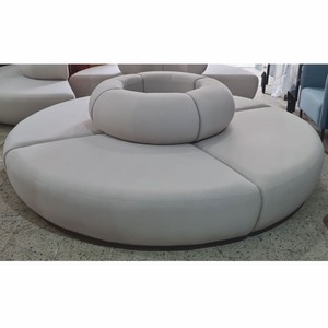 Casa Padrino divano di lusso grigio Ø 240 x A. 72 cm - Divano modulare rotondo in velluto