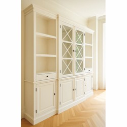 Casa Padrino Armadio in Stile Country Bianco 220 cm - Mobili in Legno Massello in Stile Country