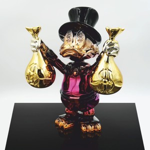 Deko Figur Skulptur Ente Bunt Chrom