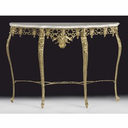 Casa Padrino consolle barocco di lusso con piano in marmo oro / bianco 110 x A. 83 cm - Mobili barocchi