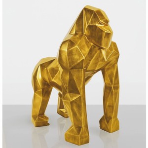 Casa Padrino XXL Decorative Sculpture Gorilla Monkey Antique Gold H. 128 cm - Decorative Figurine