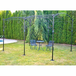 Casa Padrino Art Nouveau Wrought Iron Pergola Black 300 cm - Garden Furniture