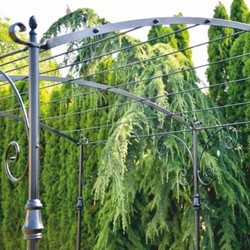 Casa Padrino Art Nouveau Wrought Iron Pergola Black 300 cm - Garden Furniture