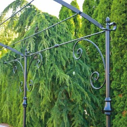 Casa Padrino Art Nouveau Wrought Iron Pergola Black 300 cm - Garden Furniture