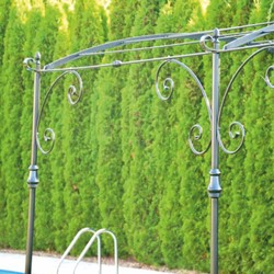 Casa Padrino Art Nouveau Wrought Iron Pergola Black 300 cm - Garden Furniture