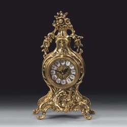 Prunkvolle Luxus Barock Bronze Tischuhr Gold