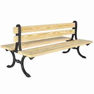 Casa Padrino Banco de Parque Natural / Negro 180 cm - Banco de Jardín Doble