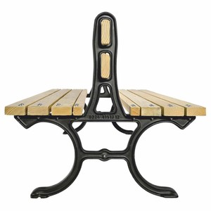 Casa Padrino Parkbank Naturfarben / Schwarz 180 cm - Doppelseitige Gartenbank