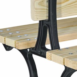 Casa Padrino banc de parc naturel / noir 180 cm - Banc de jardin double face