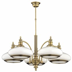 Casa Padrino lustre baroque de luxe laiton avec patine / blanc Ø 70 x H. 70 cm