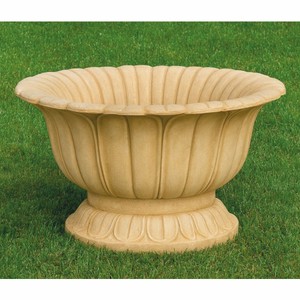 Casa Padrino maceta barroco de lujo beige Ø 36 x A. 32 cm - Hecho en Italia