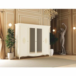 Casa Padrino Luxury Baroque Bedroom Cabinet Cream 248 cm - Baroque Bedroom Furniture