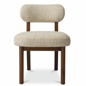 Casa Padrino Luxus Esszimmer Stuhl Beige / Dunkelbraun H. 77,5 cm - Esszimmer Möbel