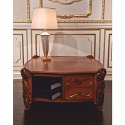 Casa Padrino tavolo da salotto barocco di lusso marrone 90 cm - Mobili barocchi - Fatto in Italia