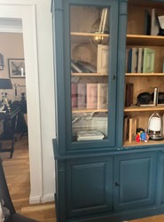 Casa Padrino Libreria in Stile Rustico Blu / Colori Naturali 223 x 51 x H. 228 cm
