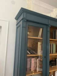 Casa Padrino Libreria in Stile Rustico Blu / Colori Naturali 223 x 51 x H. 228 cm