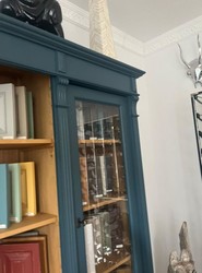 Casa Padrino Libreria in Stile Rustico Blu / Colori Naturali 223 x 51 x H. 228 cm