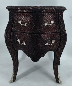 Casa Padrino Cómoda Barroca con 2 Cajones en Negro y Plata, 60 x 38 x A. 74 cm, Mueble de Lujo Estilo Antiguo