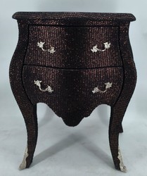 Casa Padrino Baroque Chest of Drawers with 2 Drawers in Black and Silver, 60 x 38 x H. 74 cm, Antique Style Luxury Furniture