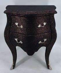Casa Padrino Baroque Chest of Drawers with 2 Drawers in Black and Silver, 60 x 38 x H. 74 cm, Antique Style Luxury Furniture