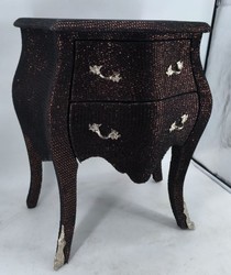 Casa Padrino Baroque Chest of Drawers with 2 Drawers in Black and Silver, 60 x 38 x H. 74 cm, Antique Style Luxury Furniture