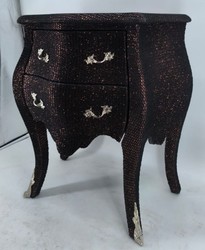 Casa Padrino Baroque Chest of Drawers with 2 Drawers in Black and Silver, 60 x 38 x H. 74 cm, Antique Style Luxury Furniture
