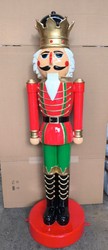 Casa Padrino XXL Escultura Decorativa Cascanueces Rey rojo colorido oro A. 200 cm - Decoración Navideña