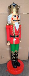 Casa Padrino XXL Escultura Decorativa Cascanueces Rey rojo colorido oro A. 200 cm - Decoración Navideña
