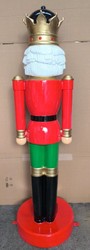 Casa Padrino XXL Escultura Decorativa Cascanueces Rey rojo colorido oro A. 200 cm - Decoración Navideña