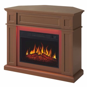 Casa Padrino Landhausstil LED Elektrokamin Braun 104 x 32-64 x H. 87 cm
