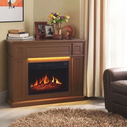Casa Padrino caminetto elettrico a LED in stile country marrone 104 x 32-64 x A. 87 cm