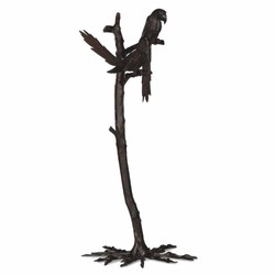 Casa Padrino scultura decorativa di lusso in bronzo pappagalli su un ramo A. 150 cm