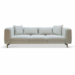 Casa Padrino canapé de luxe gris / laiton 240 cm - Intérieur de salon et d'hôtel
