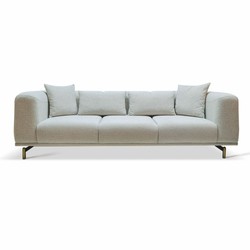 Casa Padrino canapé de luxe gris / laiton 240 cm - Intérieur de salon et d'hôtel