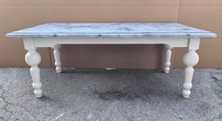 Casa Padrino Country House Style Coffee Table Grey / White 120 x 65 x 45 cm - Solid Wood Living Room Furniture
