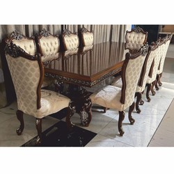 Casa Padrino chaise de salle à manger baroque de luxe or / marron / or - Meubles baroques