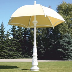 Riesiger Barock Garten Deko Sonnenschirm Weiß Creme