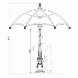 Riesiger Barock Garten Deko Sonnenschirm Weiß Creme