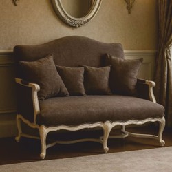 Casa Padrino Canapé Baroque de Luxe Marron Foncé / Blanc 150 cm - Mobilier de Salon Baroque