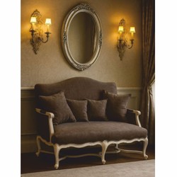 Casa Padrino Canapé Baroque de Luxe Marron Foncé / Blanc 150 cm - Mobilier de Salon Baroque