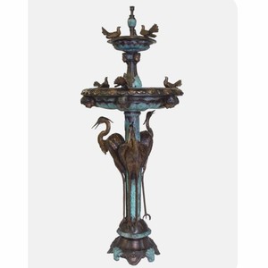 Casa Padrino fuente de bronce barroco de lujo bronce / turquesa Ø 85 x Al. 200 cm