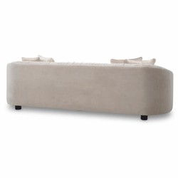 Casa Padrino canapé de luxe en velours crème / noir 241 cm - Meubles de salon et d'hôtel
