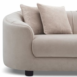 Casa Padrino canapé de luxe en velours crème / noir 241 cm - Meubles de salon et d'hôtel