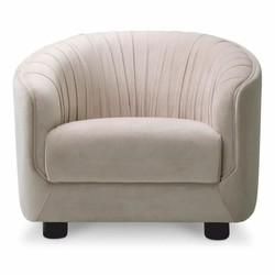 Casa Padrino Luxury Living Room & Hotel Armchair Cream / Black 88 cm - Luxury Furniture