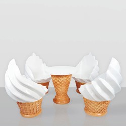 Eisdielenmöbel Set Weiß Beige