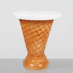 Eisdielenmöbel Set Weiß Beige
