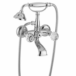 Casa Padrino rubinetto per vasca di lusso in stile Art Nouveau con flessibile e doccetta cromato A. 27,5 cm