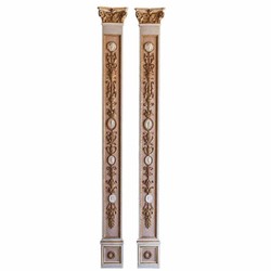 Prunkvolles Luxus Barock Massivholz Pilaster Set